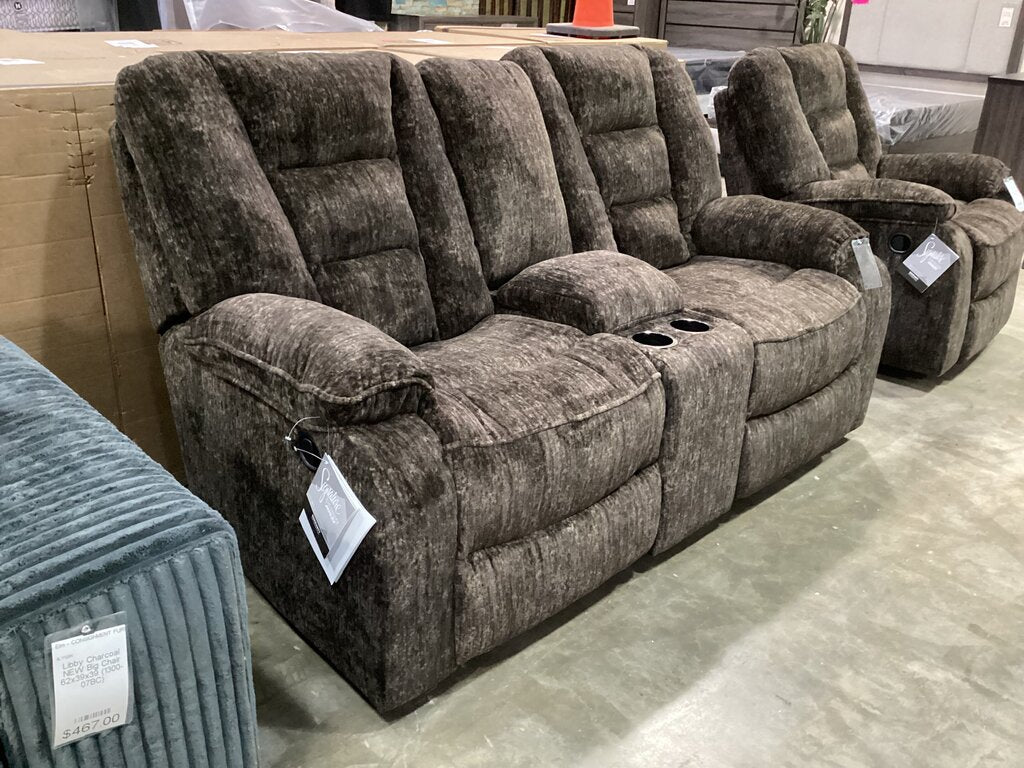 85590 - Ashley Soundwave Chocolate Reclining Loveseat 74x36x42