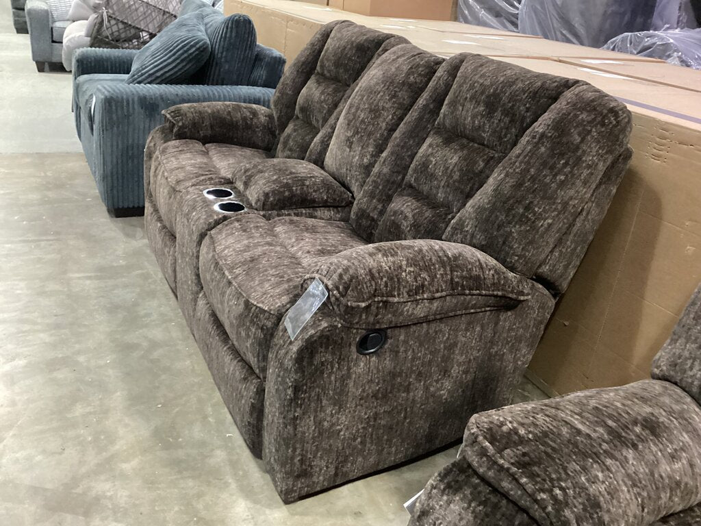85590 - Ashley Soundwave Chocolate Reclining Loveseat 74x36x42