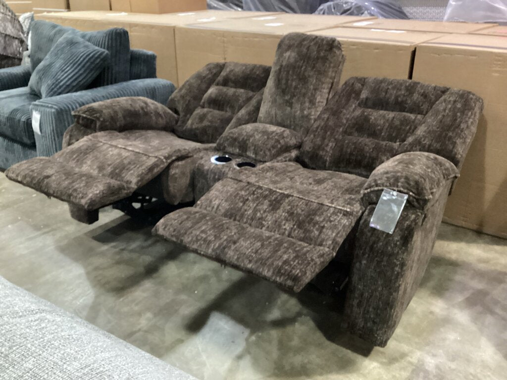 85590 - Ashley Soundwave Chocolate Reclining Loveseat 74x36x42