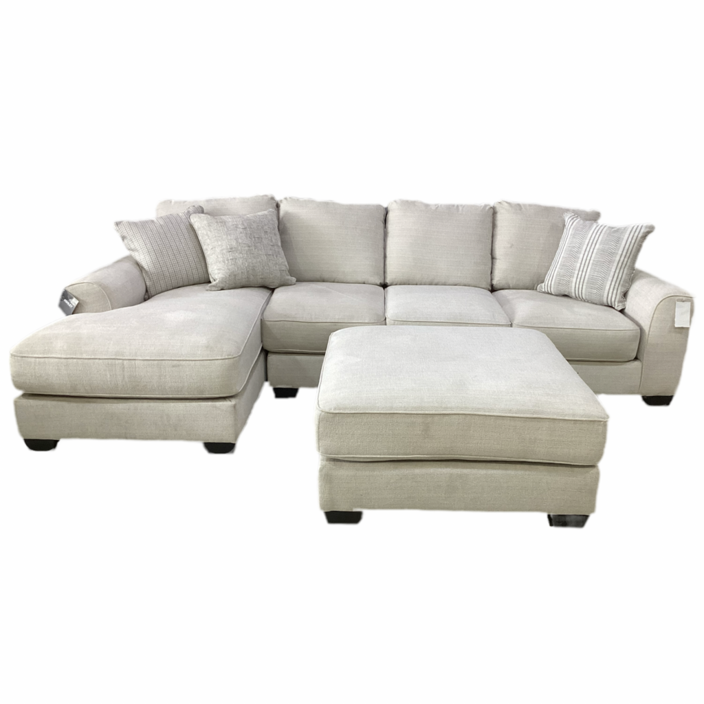 85599 - Ashley Lerenza 2pc Sectional w/Ottoman 129x70x37 / 40x40x20