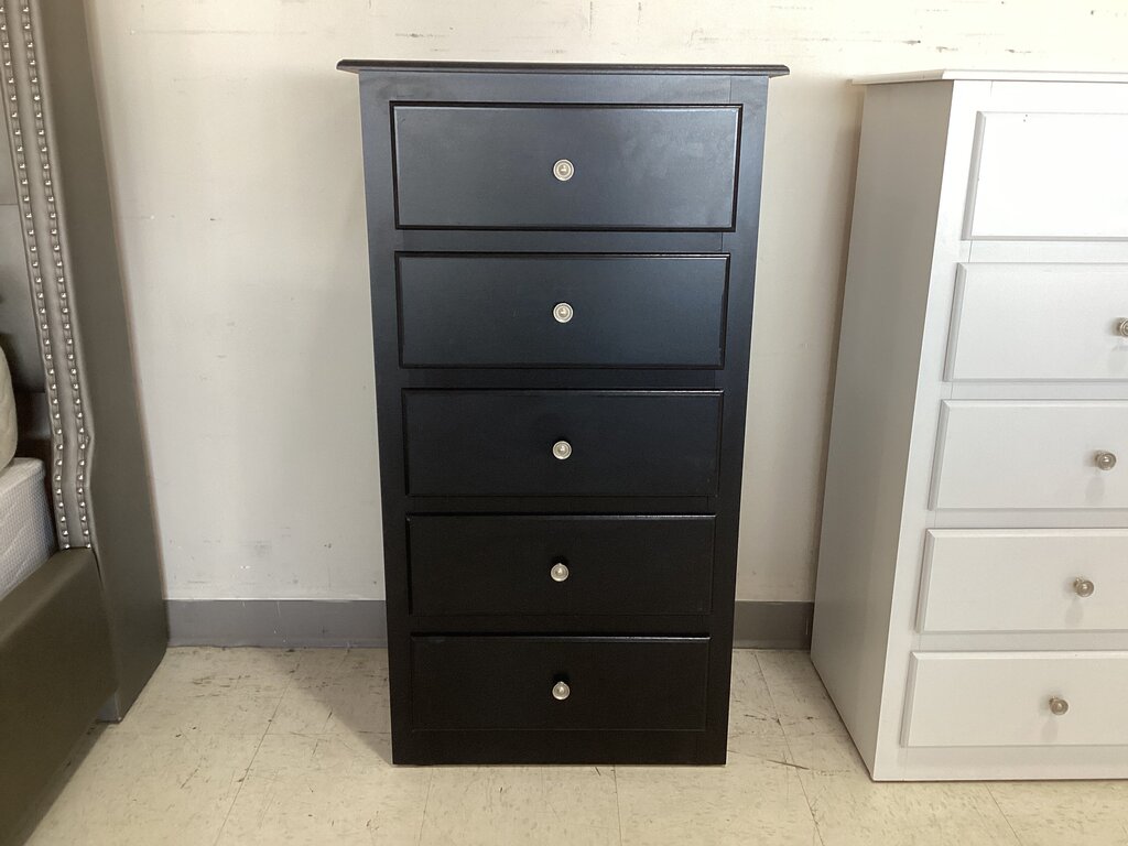 244416 - Black Smoke NEW 5 Drawer Chest 24x16x44