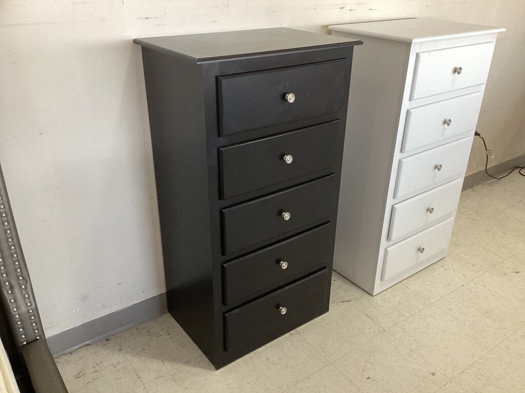 244416 - Black Smoke NEW 5 Drawer Chest 24x16x44