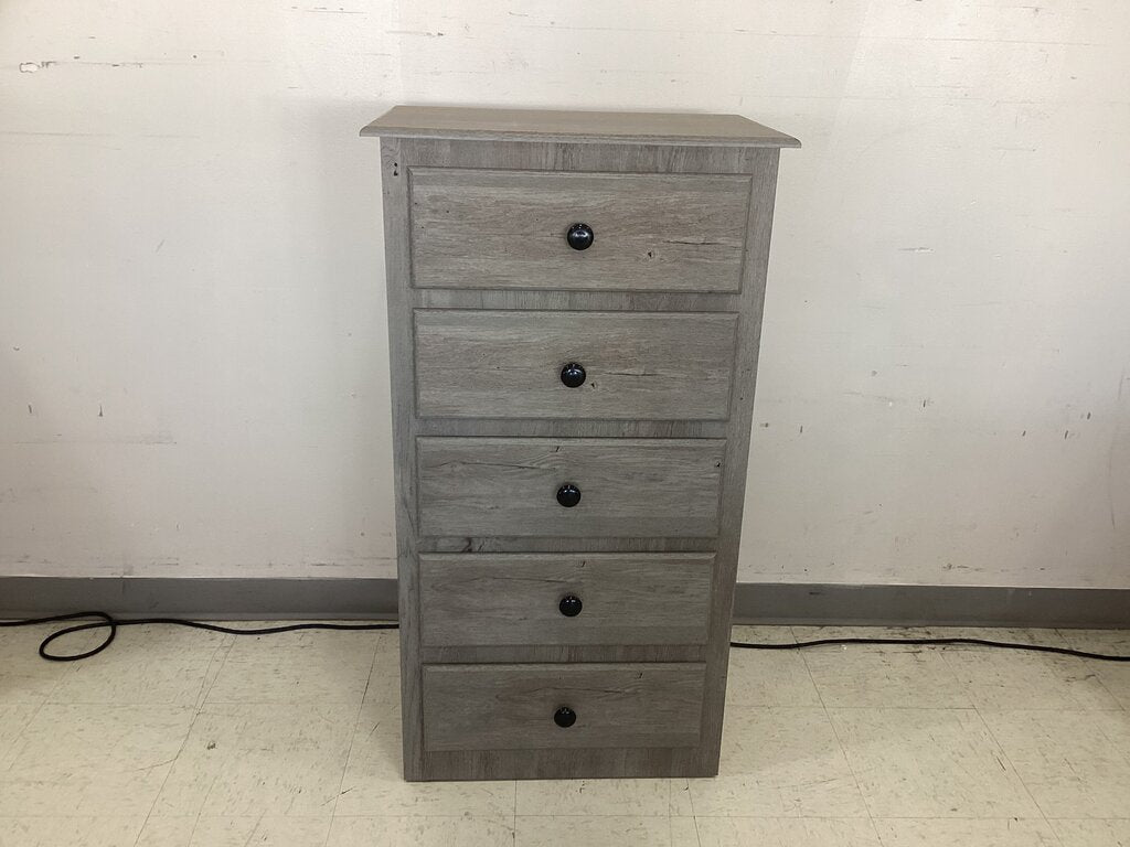 244416 - Wiley Oak Gray NEW 5 Drawer Chest 24x16x44