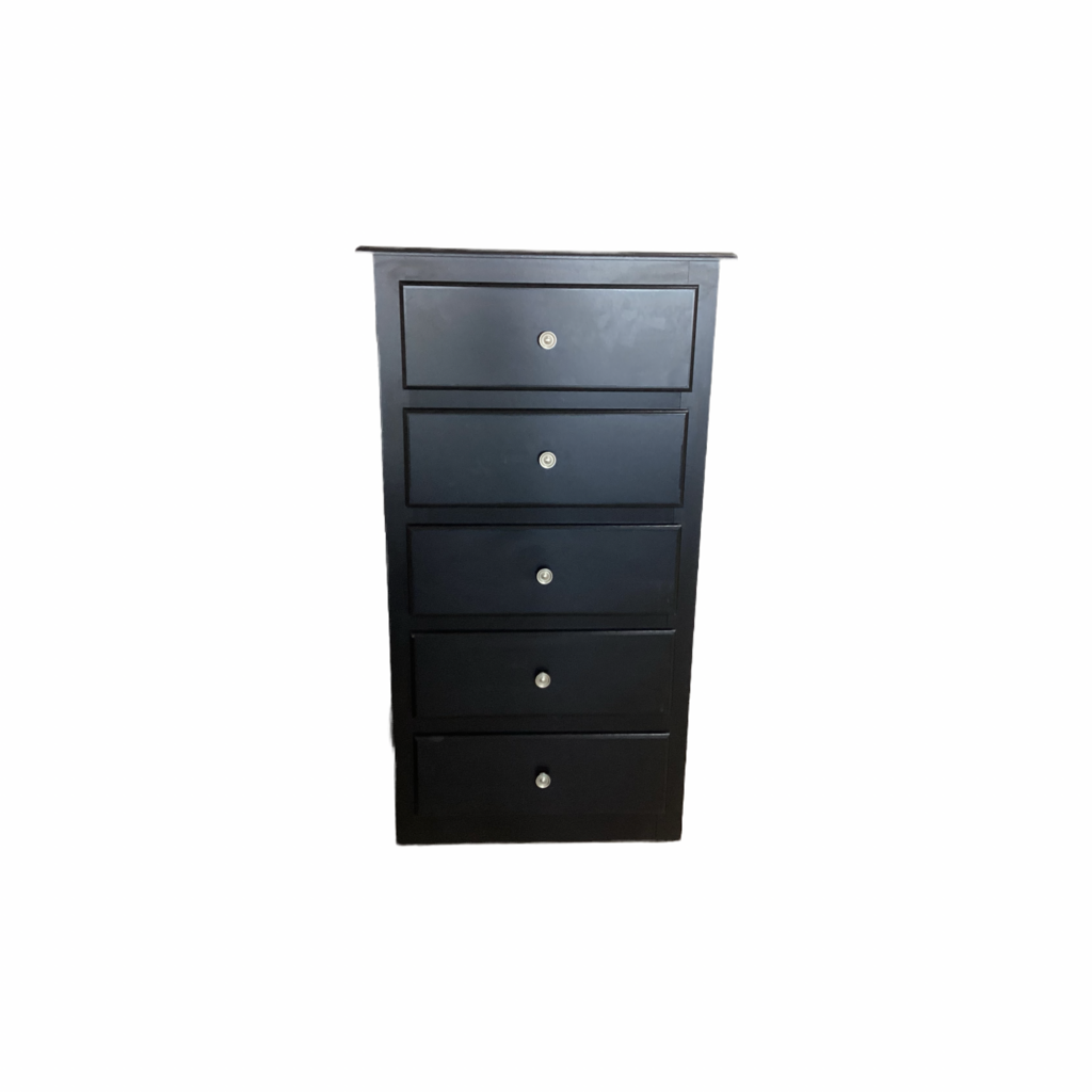 244416 - Black Smoke NEW 5 Drawer Chest 24x16x44