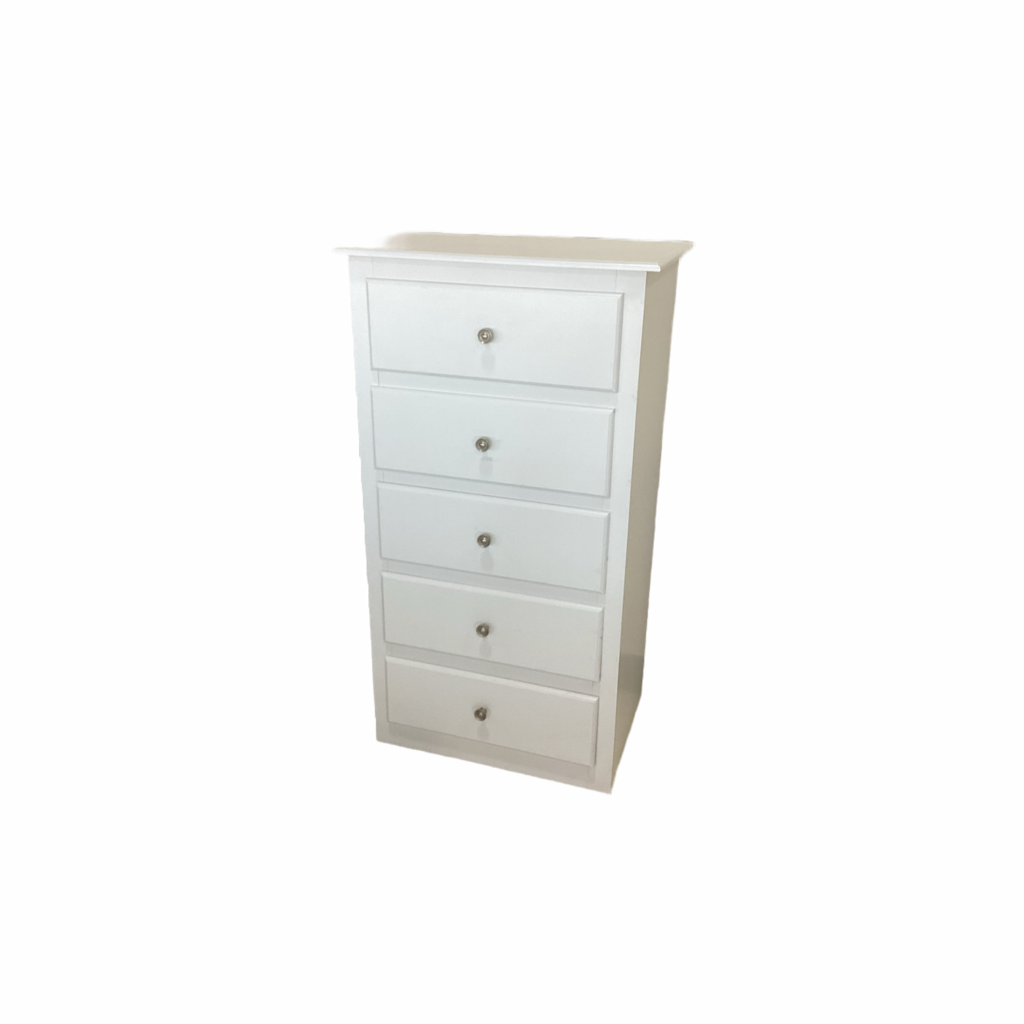 244416 - White Light NEW 5 Drawer Chest 24x16x44