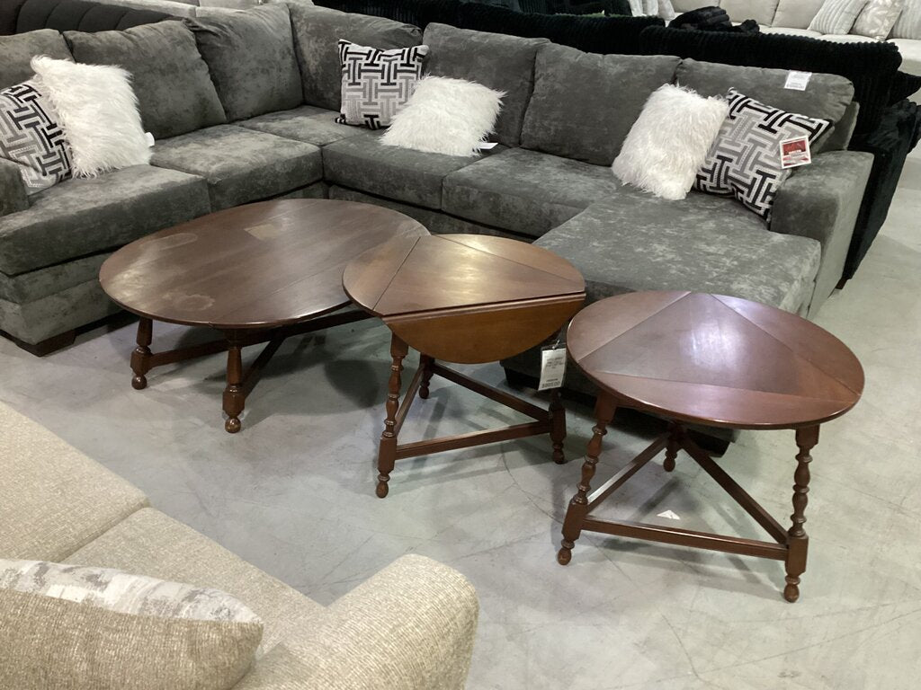 85650 - Willett Solid Cherry Drop Leaf 3pc Occasional Set (48x19-36x17)(27x24)