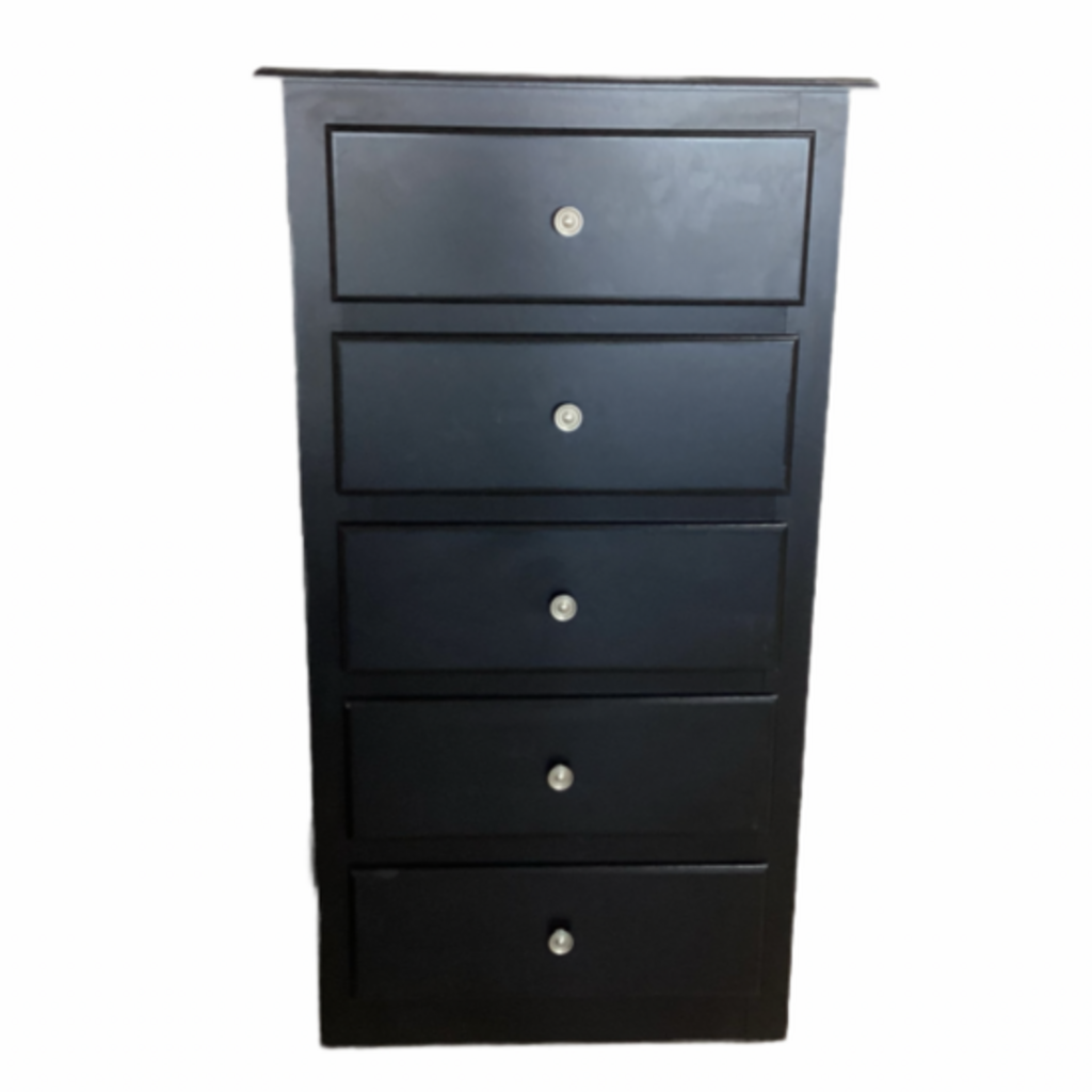 244416 - Black Smoke NEW 5 Drawer Chest 24x16x44
