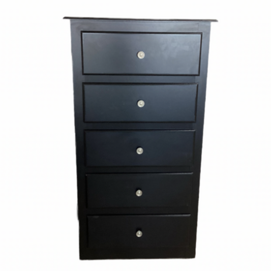 244416 - Black Smoke NEW 5 Drawer Chest 24x16x44