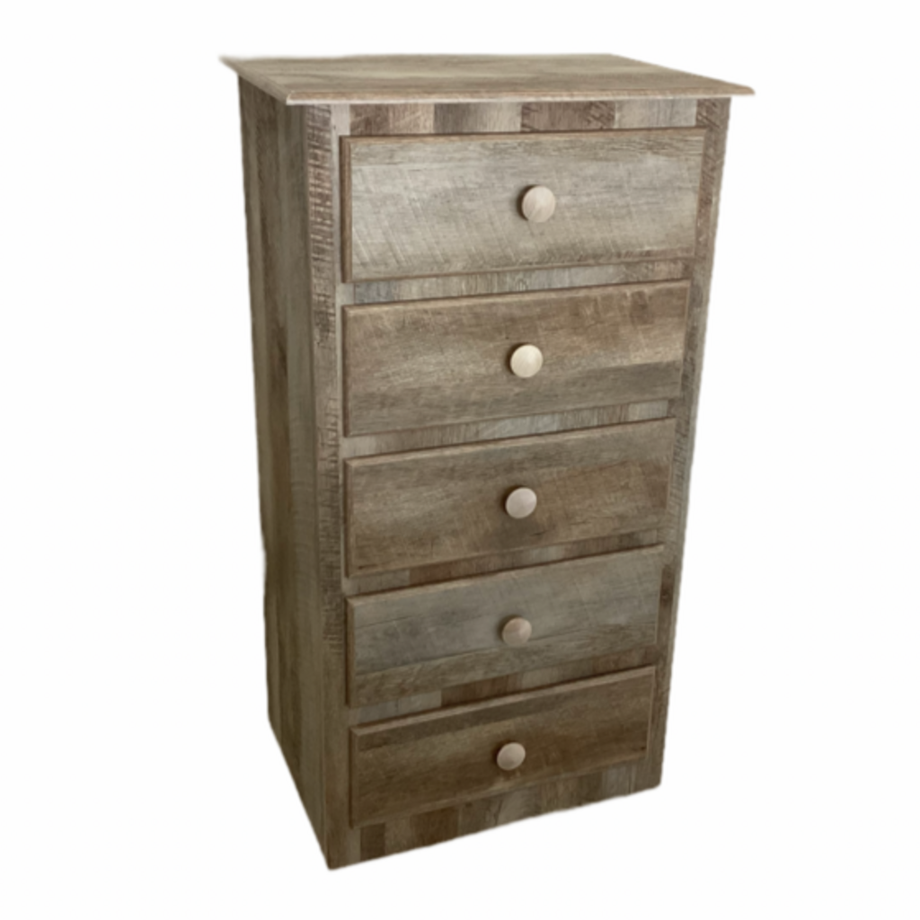 244416 - Mountain Oak NEW 5 Drawer Chest 24x16x44