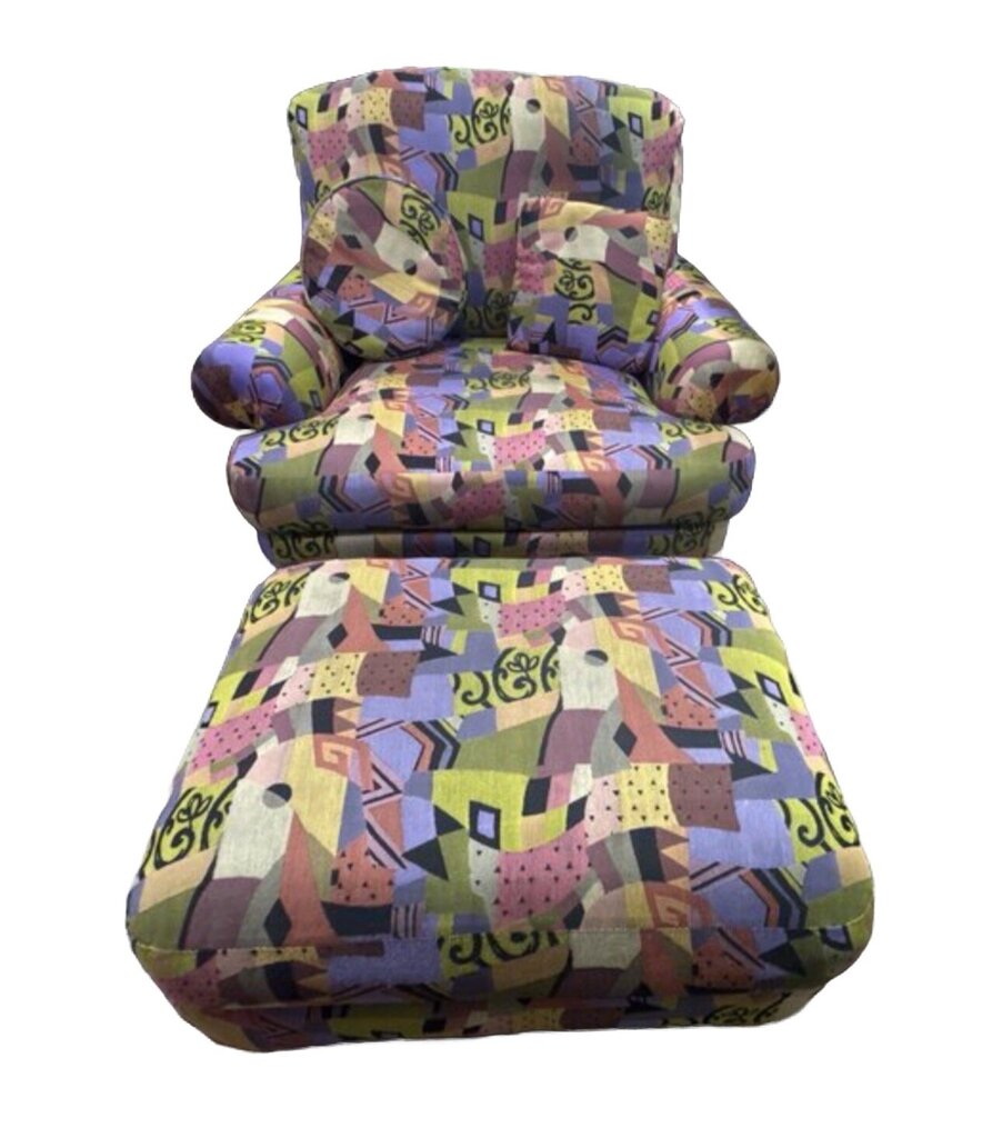 85646 - Post Modern Club Chair and Ottoman (c-43x36x33)(o-30x23x14) *Ai
