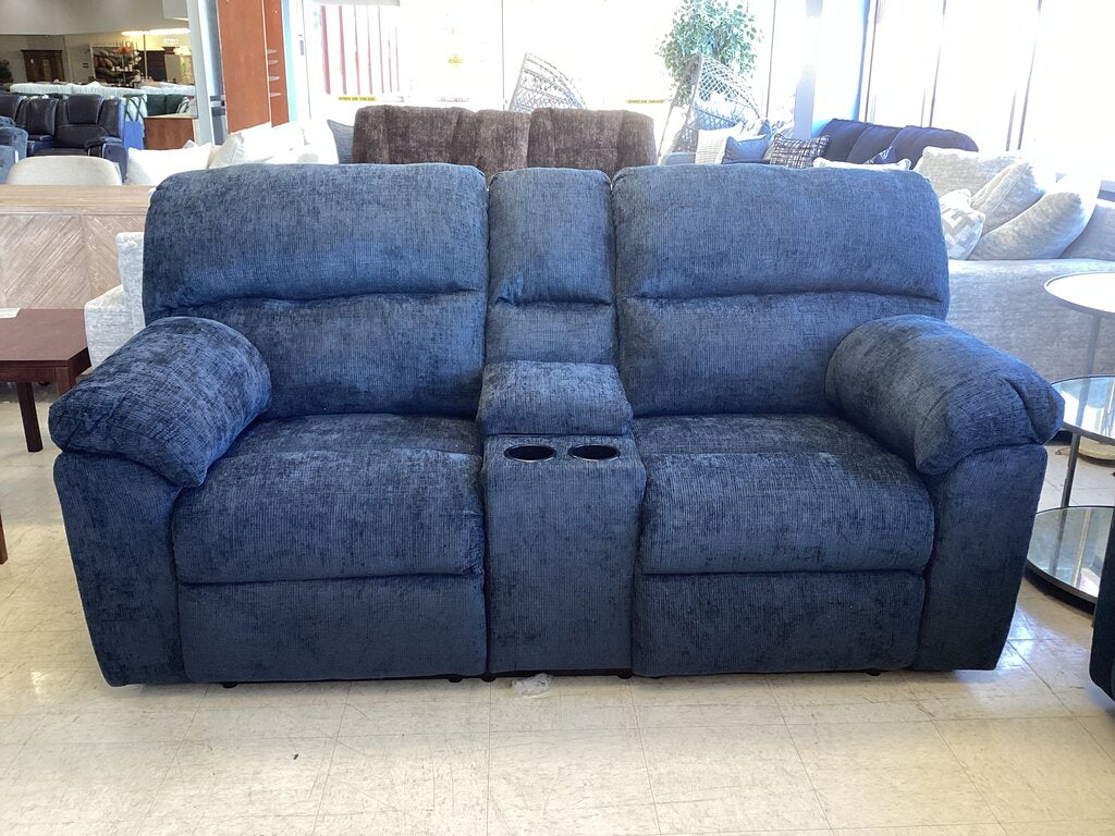 Wow Navy NEW Reclining Loveseat w/Console 78x34x41 (1420)