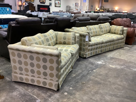 85647 Reupholstered Sleeper Sofa and Loveseat (83x33x27)(61x33x27)