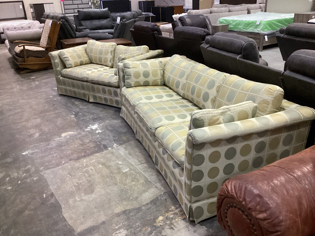85647 - Reupholstered Sleeper Sofa and Loveseat (83x33x27)(61x33x27)