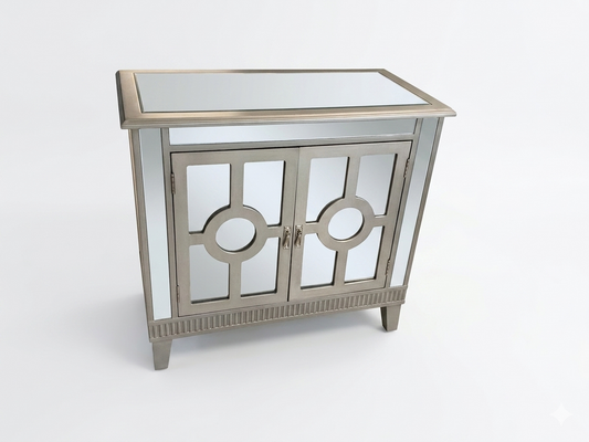 85742 Mirrored Accent Cabinet 32x16x29