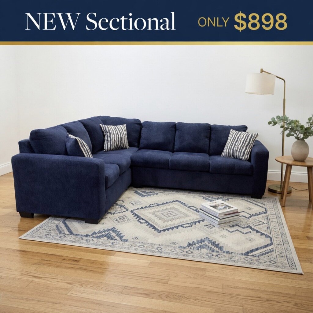 Woodland Navy New Sectional 111x88x36