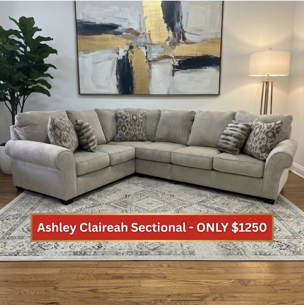 85676 - Ashley Claireah Umber 3pc Sectional 119x93x40