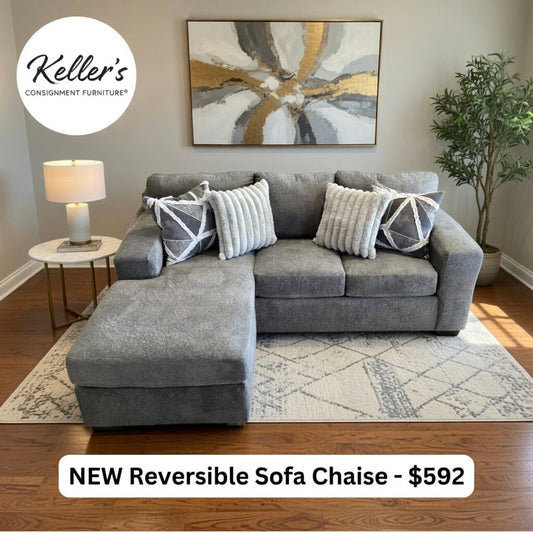 Posh Gray NEW Reversible Sofa Chaise 88x67x36 (6003-6055-POSG)