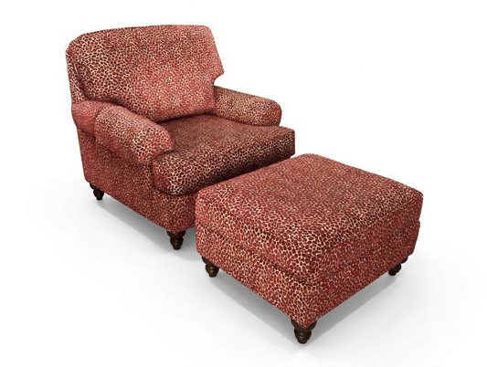85769 - King Hickory Leopard Chair and Ottoman (40x36x36)(26x31x18)