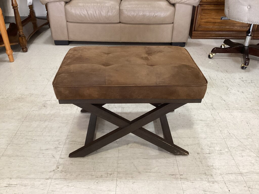 85774 - Brown X Bench Ottoman 27x19x18