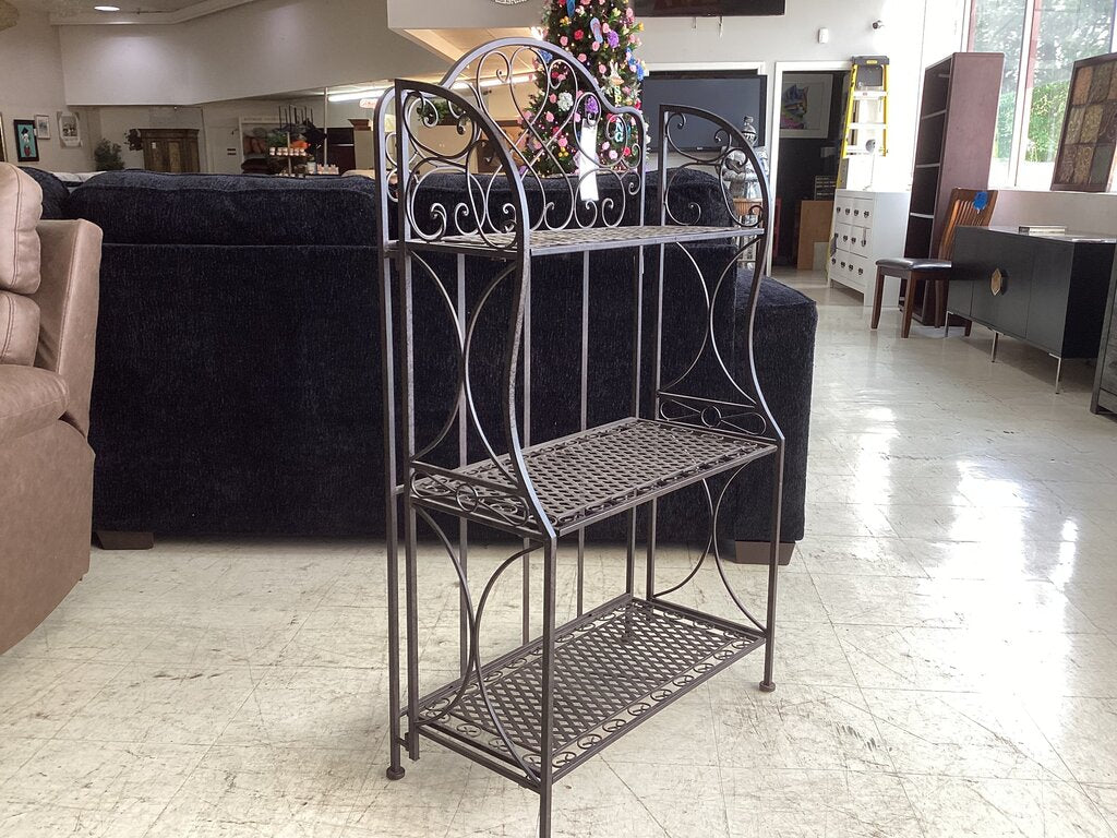 85781 - Folding 3 Tier Bakers Rack Plant Stand 27x14x49