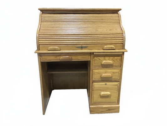 85786 - Oak Roll Top Desk 36x24x45