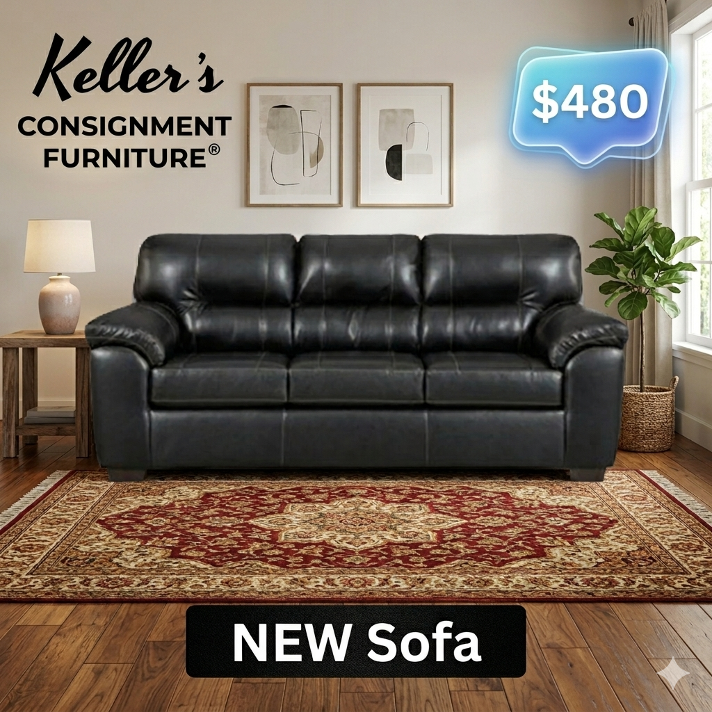 Austin Black NEW Sofa 90x38x41 (5603-AUSB)
