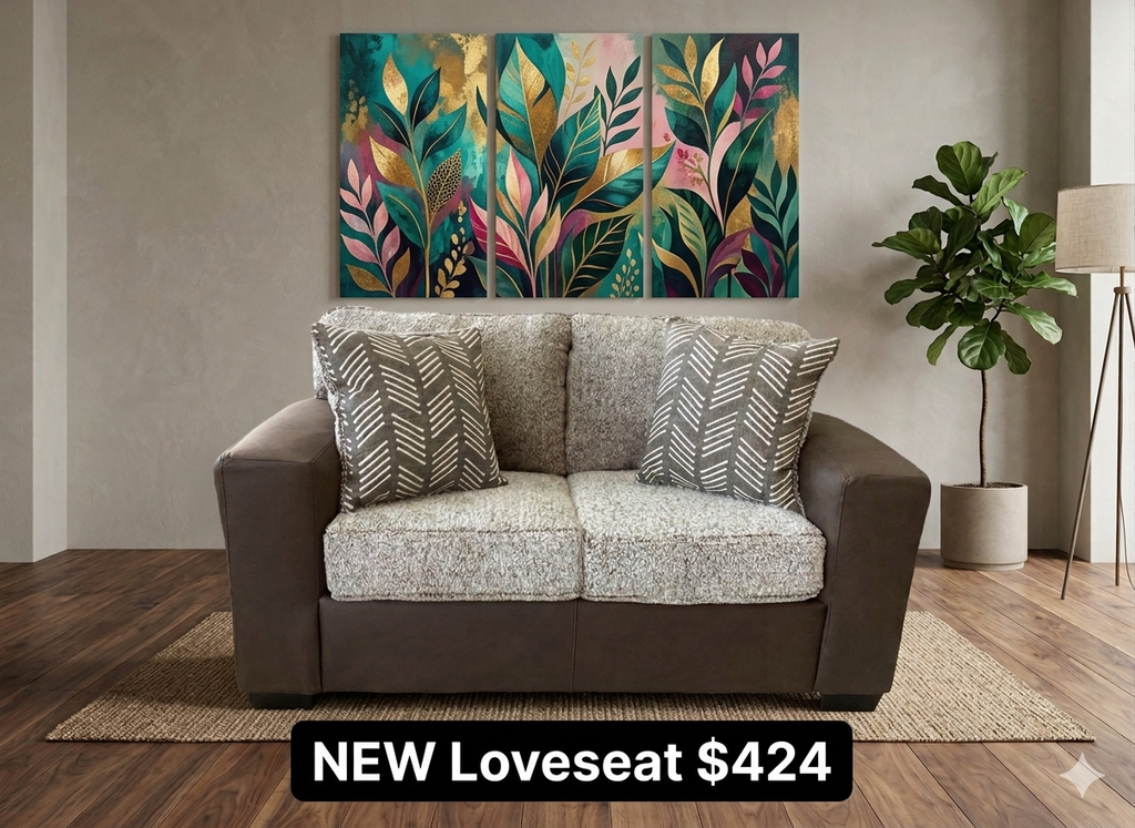 Shearling Mocha NEW Loveseat 66x37x38