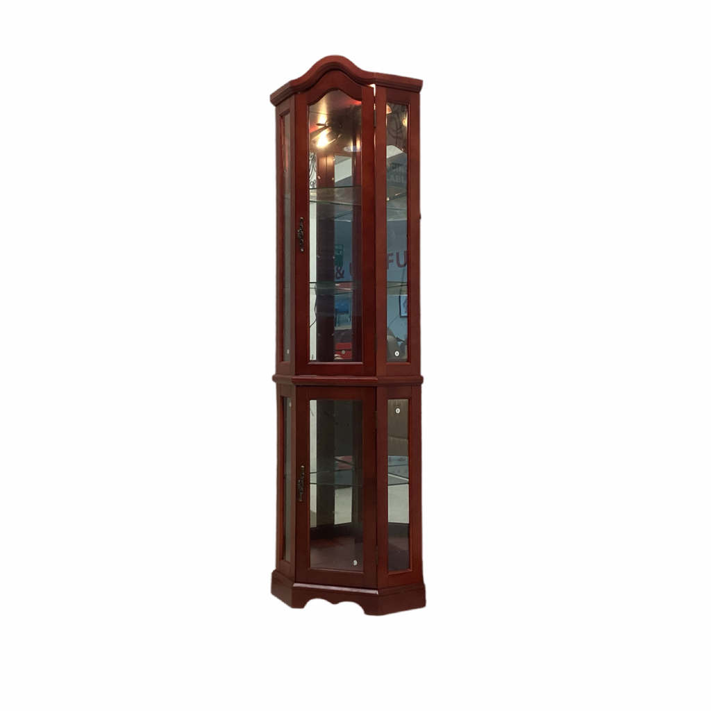 85797 - Belleze Lighted Corner Curio Cabinet 22x17x70