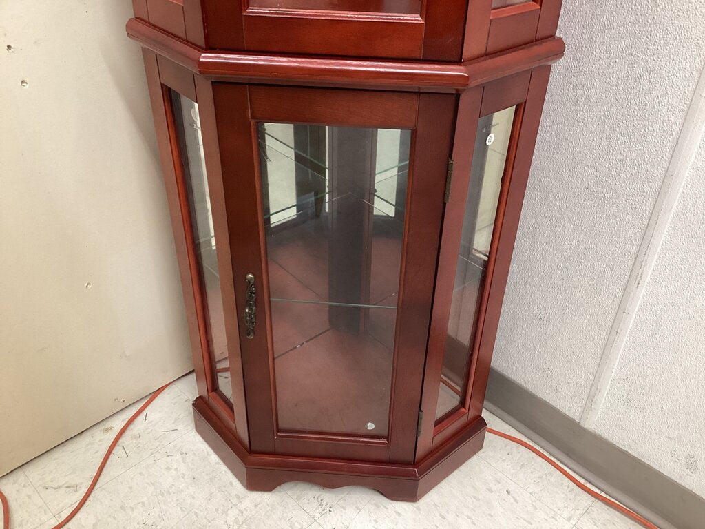 85797 - Belleze Lighted Corner Curio Cabinet 22x17x70