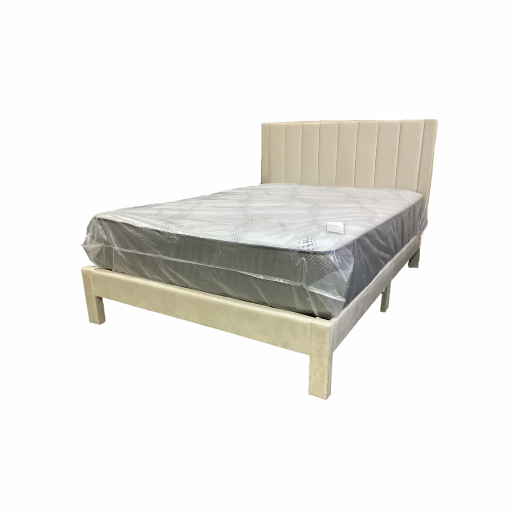 Beige Upholstered Full Size Platform Bedframe 57x80x47 (CFS9465-BF)