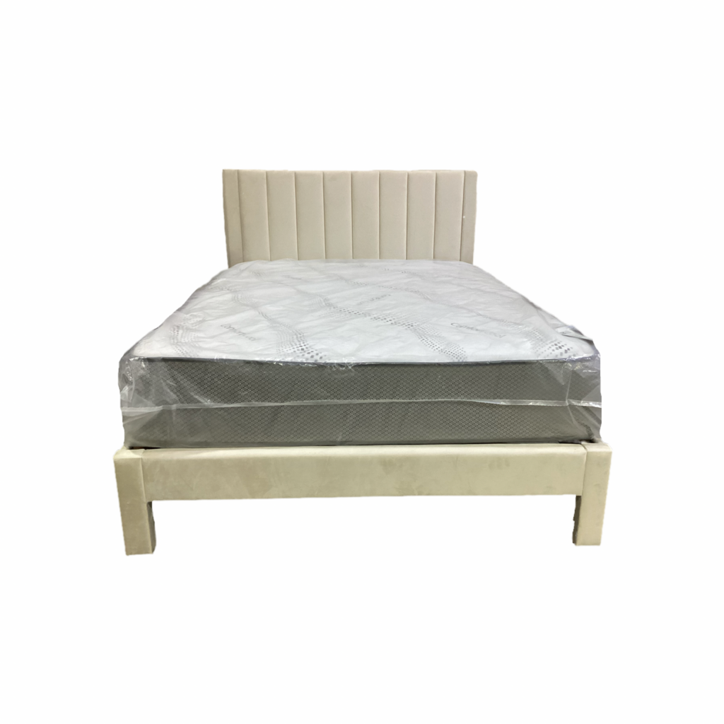 Beige Upholstered Queen Platform Bedframe 63x84x44 (CFS9465-BQ)