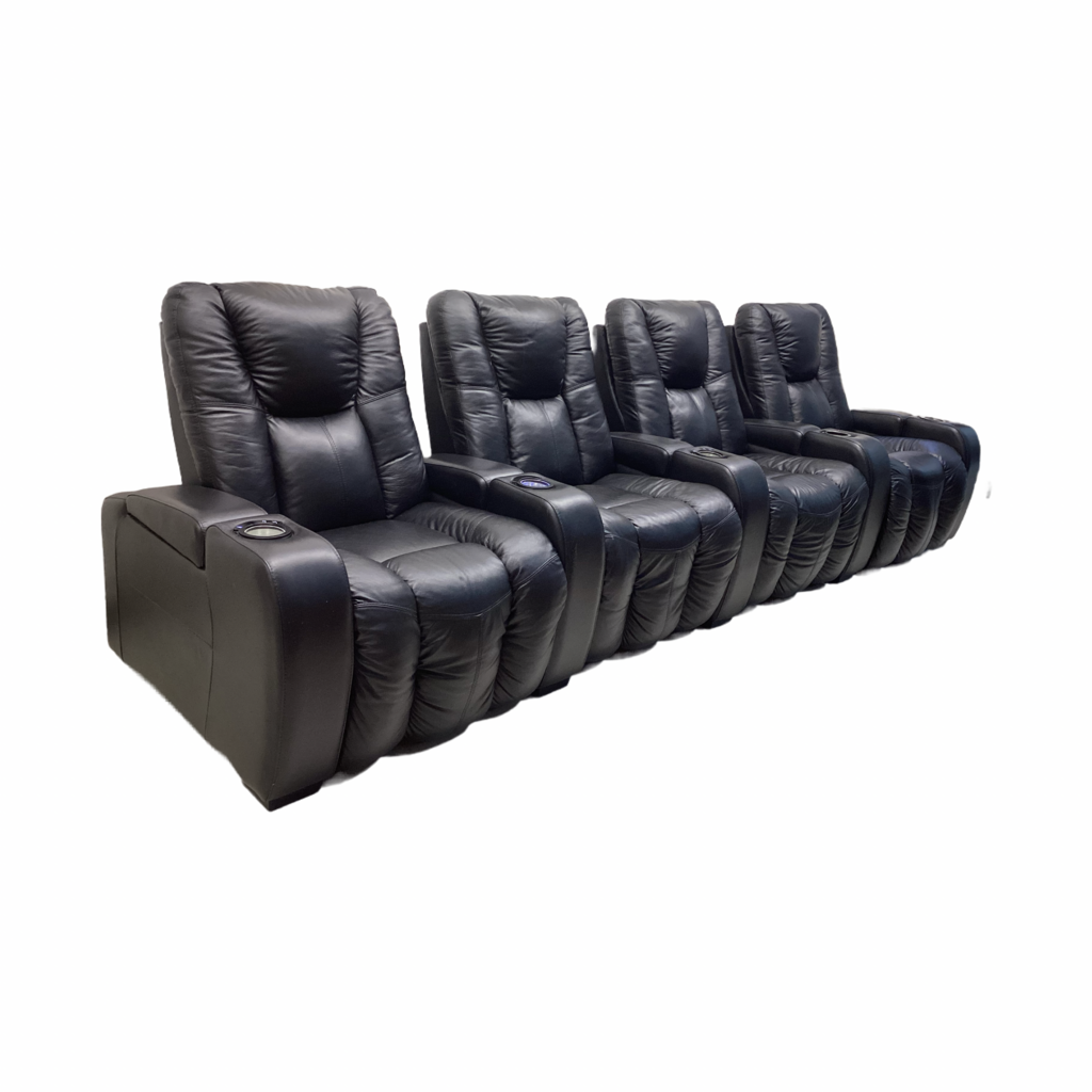 85813 - Palliser Black 4 Seat Power Theater Group 139x37x42