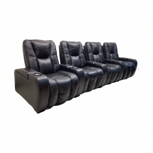 85813 - Palliser Black 4 Seat Power Theater Group 139x37x42
