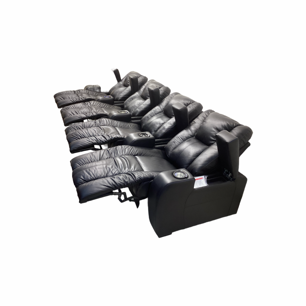 85813 - Palliser Black 4 Seat Power Theater Group 139x37x42