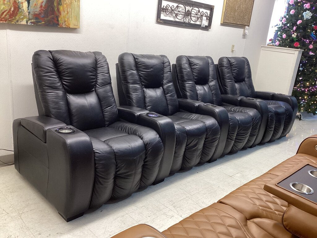85813 - Palliser Black 4 Seat Power Theater Group 139x37x42