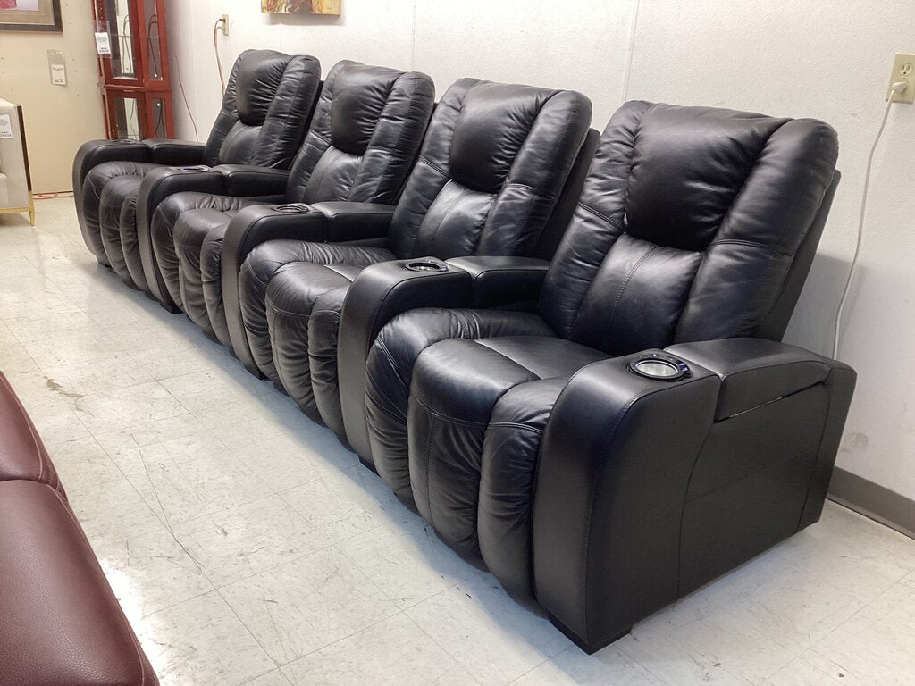 85813 - Palliser Black 4 Seat Power Theater Group 139x37x42