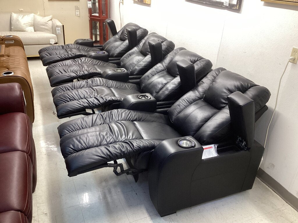 85813 - Palliser Black 4 Seat Power Theater Group 139x37x42