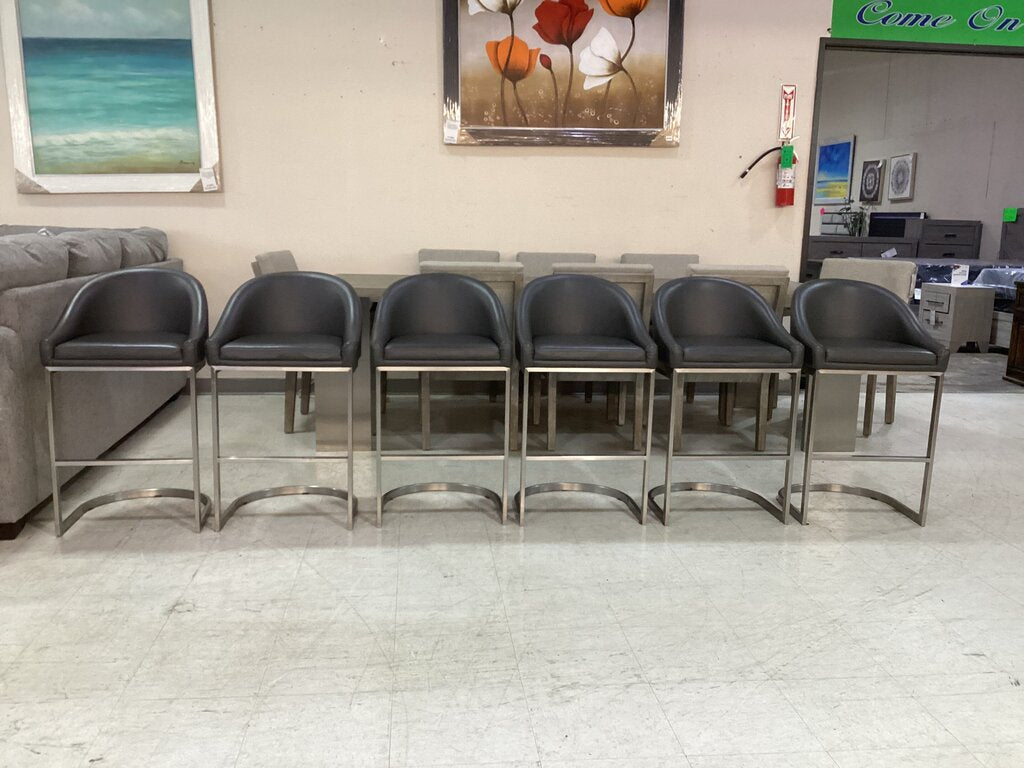 85815 (8540-1) Set of 6 Dark Gray Counter Height Bar Chairs
