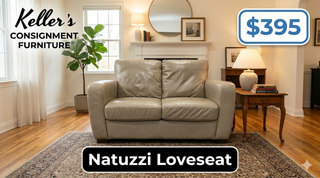 85807 - Natuzzi Leather Loveseat 58x35x33