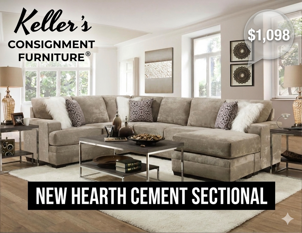 Hearth Cement NEW 2pc Sectional 123x97x65x37 (2760-06)