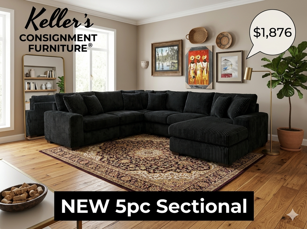Libby Black Onyx NEW 5pc Modular Sectional 130x130x40 (1300-03)