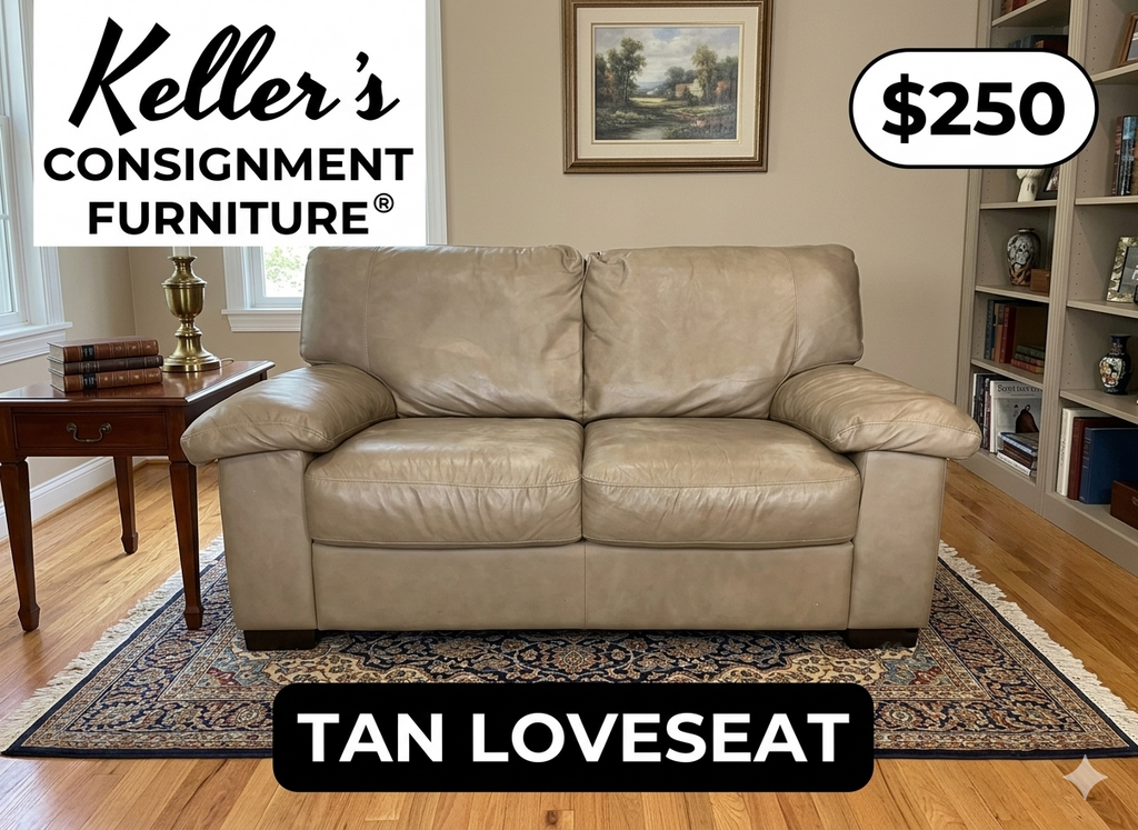 85776 (8539-1) Tan Leather Loveseat 65x37x34