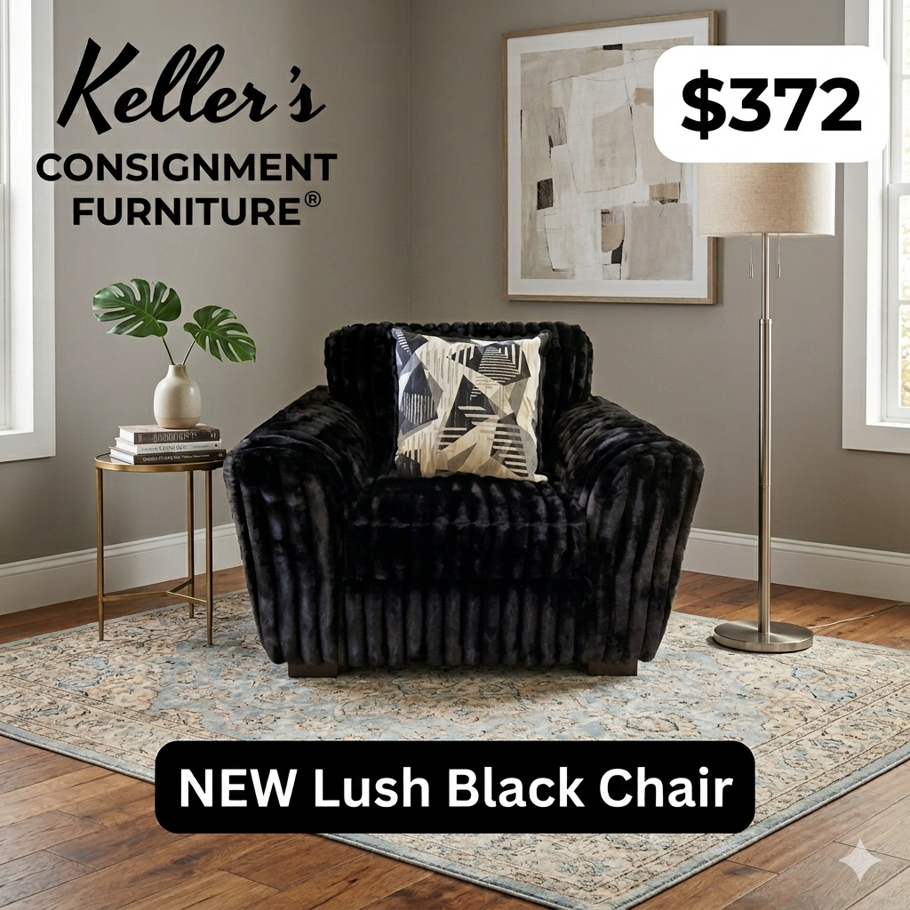 Lush Black NEW Chair 46x38x36 (7601)