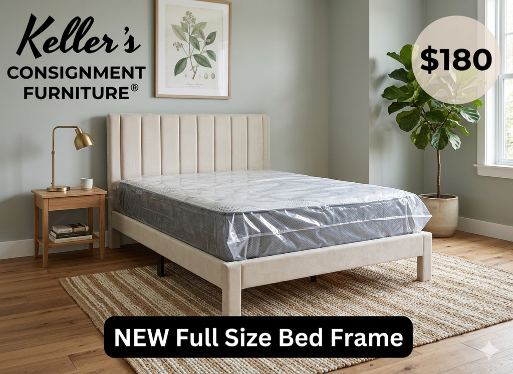 Beige Upholstered Full Size Platform Bedframe 57x80x47 (CFS9465-BF)