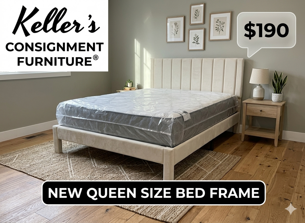 Beige Upholstered Queen Platform Bedframe 63x84x44 (CFS9465-BQ)