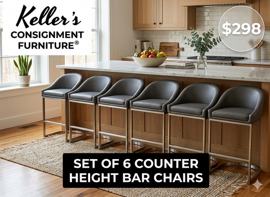 85815 (8540-1) Set of 6 Dark Gray Counter Height Bar Chairs 19x17x35