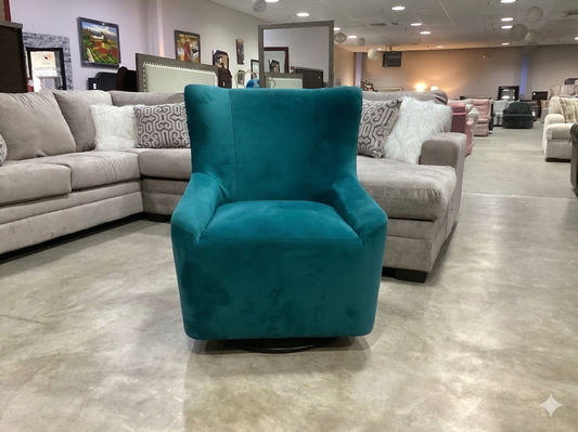 85828 Teal Swivel Accent Chair 28x28x37