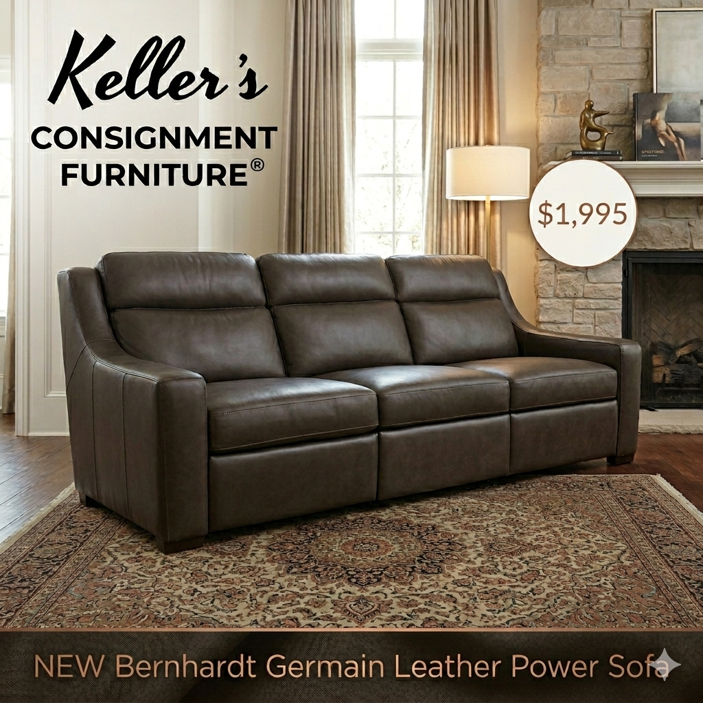 85640 (8538-1) Bernhardt Germain Leather Power Reclining Sofa 85x38x39