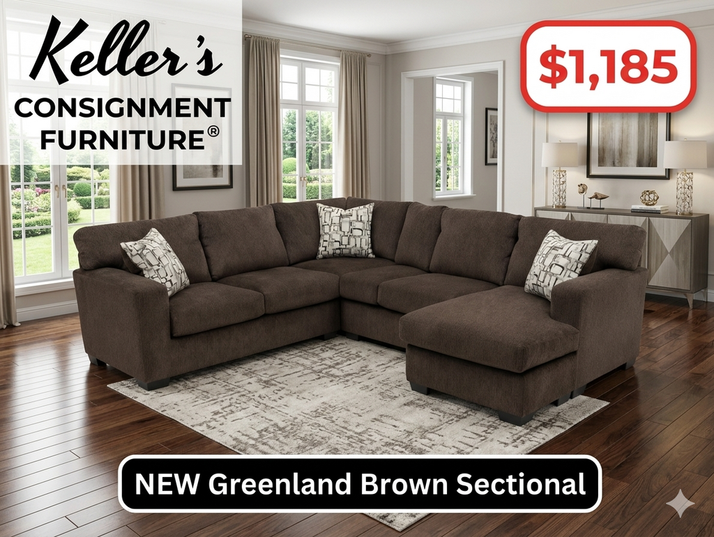 Greenland Brown NEW 2pc Sectional RSFC 135x100/64x39 (610/30)