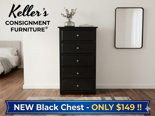 244416 - Black Smoke NEW 5 Drawer Chest 24x16x44